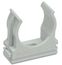 Держатель для труб (клипса) CF25 с защелкой ELASTA IEK CTA10D-CF25-K41-100