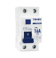 Выключатель дифференциального тока (УЗО) 2П (1P+N) 16А 10мА тип AC 6кА TOKOV Electric TKE-PZ60-RCDM-2-16-10-AC