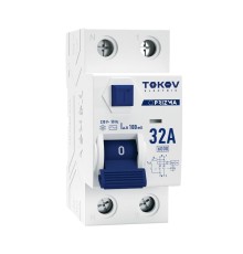Выключатель дифференциального тока (УЗО) 2П (1P+N) 32А 100мА тип AC 6кА TOKOV Electric TKE-PZ60-RCDM-2-32-100-AC