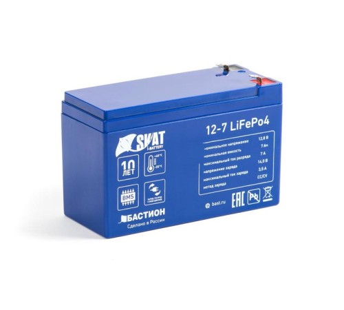 Аккумулятор 12В 7А.ч Li-Ion Skat i-Battery 12-7 LiFePo4 Бастион 645 Аккумулятор 12В 7А.ч Li-Ion Skat i-Battery 12-7 LiFePo4 Бастион 645