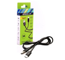 Кабель USB-Type C 3А 1.2м зарядка + передача данных черн. (коробка) ERGOLUX 15094