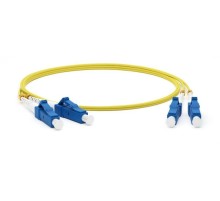 Патч-корд FC-D2-9-LC/UR-LC/UR-H-2M-LSZH-YL волоконно-оптический (шнур) SM 9/125 (OS2) LC/UPC-LC/UPC duplex LSZH 2м Hyperline 28075