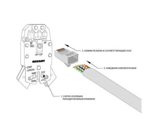 Джек компьютерный RJ45 (8P8C) кат.5E (уп.100шт) Rexant 05-1021 Джек компьютерный RJ45 (8P8C) кат.5E (уп.100шт) Rexant 05-1021
