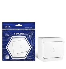 Кнопка звонка ОП Nix 10А IP54 250В бел. TOKOV ELECTRIC TKE-NX-DB-C01-IP54