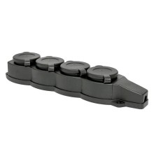 Колодка 4-м 16А IP44 2P+PE 230В с защ. крышками каучук Basic EKF RPS-020-16-230-44