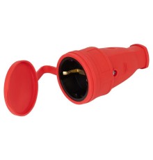 Розетка RX10-R-IP44 16А IP44 прямая с заземл. каучук красн. ЭРА Б0055419