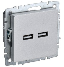 Розетка BRITE USB A+A 3.1А РЮ10-1-БрА механизм алюм. IEK BR-U21-D31-K47