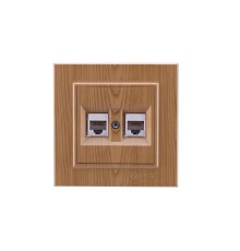 Розетка компьютерная 2-я CAT5 СП Karea IP20 дуб Makel 56101036