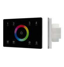Панель Sens SMART-P83-RGB Black (230В 4 зоны 2.4G) (IP20 пластик) Arlight 028403