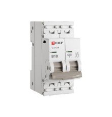 Выключатель автоматический 2п B 10А 4.5кА ВА 47-63N PROxima EKF M634210B