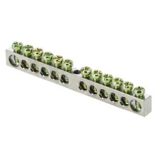 Шина PEN "ноль-земля" 6х9 12 отверст. цинк крепеж по центру PROxima EKF sn1-63-12
