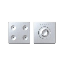 Комплект выключателя 4-кл. сенсорн. + регулятор KNX; RJ12 алюм. Simon82 Sense 8400651-093